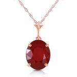 Oval Ruby Gemstone Necklace in 14K Rose Gold