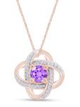 14k Gold Plated Inter Woven Amethyst Pendant Necklace