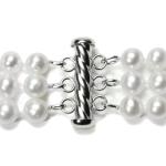 White Freshwater Pearl Bracelet in Sterling Silver (8")