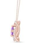 14k Gold Plated Inter Woven Amethyst Pendant Necklace