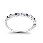 Art Deco 2mm Blue Sapphire Half Eternity Ring