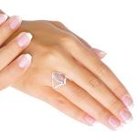 Sterling Silver Pink Rose Quartz Statement Ring