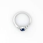 Blue Star Sapphire Ring with White Sapphire Accents