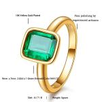 Emerald Cut CZ Solitaire Ring in Gold Plating