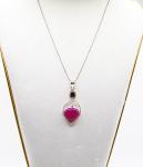 Garnet and Pink Dragon Vein Agate Pendant Necklace