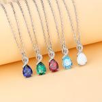 FANCIME Ruby Teardrop Pendant Necklace in 14K Gold