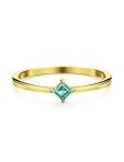 Dainty Emerald Square Cut Ring in 18K Gold