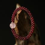 Rose Quartz Garnet Reiki Bracelet - Handmade Gemstone Jewelry