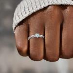 925 Sterling Silver Heart Opal Engagement Ring