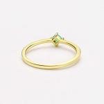 Dainty Emerald Square Cut Ring in 18K Gold