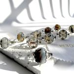 Yemeni Agate and Silver Flower Vine Ring