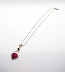 Garnet and Pink Dragon Vein Agate Pendant Necklace