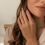 925 Sterling Silver Heart Opal Engagement Ring