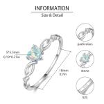 925 Sterling Silver Heart Opal Engagement Ring