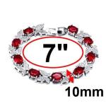 Red Garnet Butterfly Tennis Bracelet in Sterling Silver