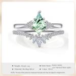 Moss Agate Sterling Silver Engagement Ring