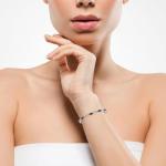 Natural Garnet Gemstone Stainless Steel Bracelet for Women