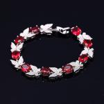 Red Garnet Butterfly Tennis Bracelet in Sterling Silver