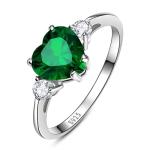 2.25ct Created Emerald Heart Ring in Silver