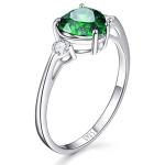 2.25ct Created Emerald Heart Ring in Silver