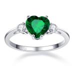 2.25ct Created Emerald Heart Ring in Silver