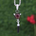Handmade Watermelon Tourmaline Pendant Necklace in Sterling Silver