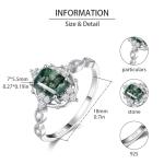 Natural Moss Agate 925 Sterling Silver Ring