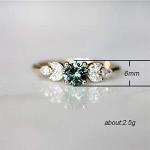 18K Gold-Plated Square Emerald Engagement Ring