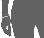 White Freshwater Pearl Bracelet, Sterling Silver, 8