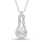 Interwoven Pendant Necklace with 1/4 Ct Diamond Gemstones