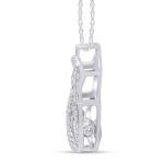 Interwoven Pendant Necklace with 1/4 Ct Diamond Gemstones