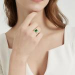 Emerald Toi Et Moi Ring in Sterling Silver