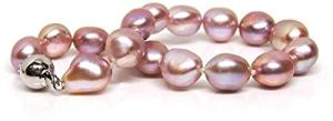 Pink Baroque Pearl Bracelet - 10-11mm Silver, 7.5