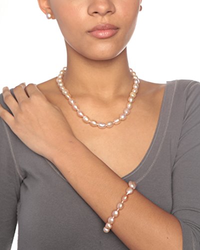 Pink Baroque Pearl Bracelet - 10-11mm Silver, 7.5