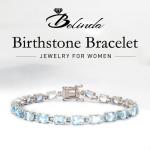 Belinda Jewelz - Garnet Gemstone Tennis Bracelet, 925 Silver