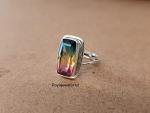 Colorful Tourmaline Quartz Ring in Silver