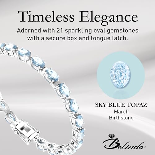 Belinda Jewelz - Garnet Gemstone Tennis Bracelet, 925 Silver