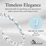 Belinda Jewelz - Garnet Gemstone Tennis Bracelet, 925 Silver