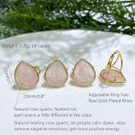 Rose Quartz & Green Fluorite Teardrop Ring