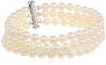 White Freshwater Pearl Bracelet, Sterling Silver, 8 inch