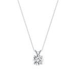 1 Ct Created Diamond Solid 14K White Gold Necklace