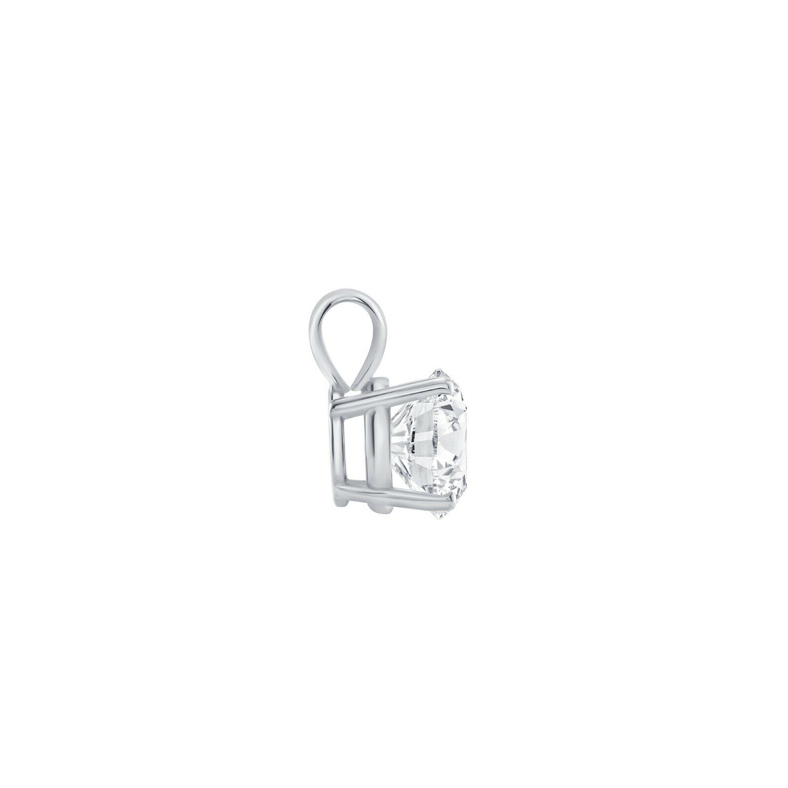 1 Ct Created Diamond Solid 14K White Gold Necklace