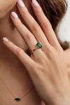 Sterling Silver 3CT Green Emerald Engagement Ring