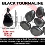 Black Tourmaline Pendant Necklace for Protection Energy Shield