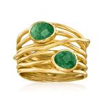 18kt Gold Over Sterling Gemstone Highway Ring