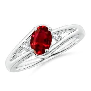 1.25 Ct Ruby Side Stone Ring in White Gold