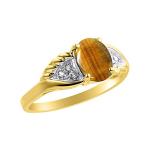 Diamond & Tiger Eye Gold Ring for Women