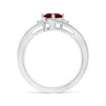 1.25 Ct Ruby Side Stone Ring in White Gold