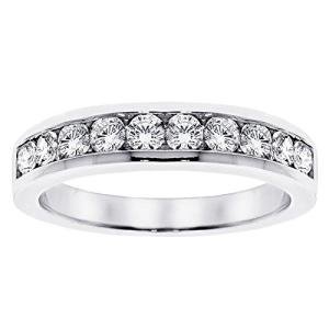 Channel Set Diamond Anniversary Ring in White Gold