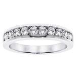 Channel Set Diamond Anniversary Ring in White Gold